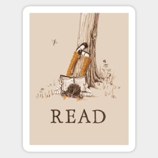 Girl Reading Under a Tree Sticker